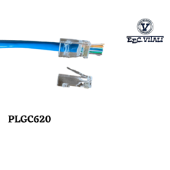 Pass Through plug for CAT.6 UTP 24 AWG cable
