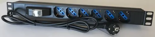 1u PDU with 6 universal sockets + 16A circuit breaker