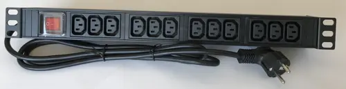 1u PDU with 12 C13 sockets + light switch