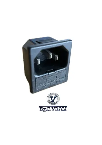 IEC C14 10A panel mount plug with fuse holder