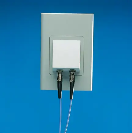 Grey wall plate with 2 ST/ST adaptor connector