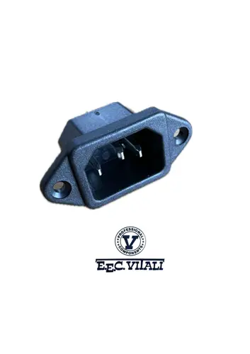 IEC C14 10A panel mount plug