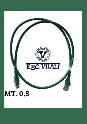 Patch cord U/FTP Cat.6A LSZH Verde MT.0,5