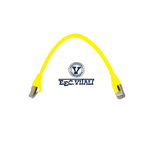 Patch cord S/FTP CAT.6A da MT.0,3 LSZH giallo