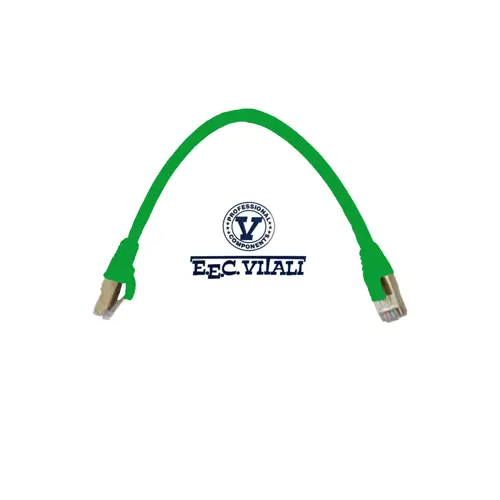 Patch cord S/FTP CAT.6A da MT.0,3 LSZH verde