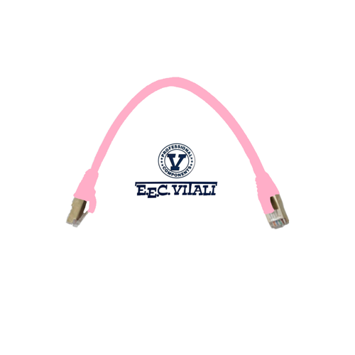 Patch cord S/FTP CAT.6A da MT.0,3 LSZH rosa