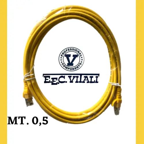 Patch cord U/FTP Cat.6A LSZH Giallo MT.0,5