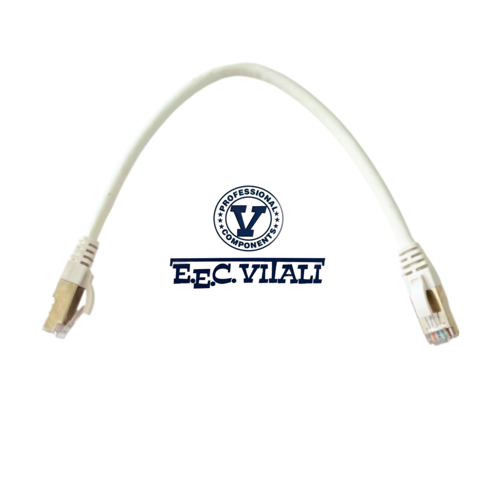 Patch cord S/FTP CAT.6A da MT.0,3 LSZH bianco