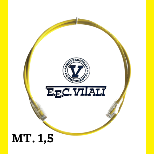 Patch cord slim UTP Cat.6A MT.1,5 LSZH giallo