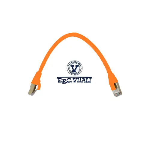 Patch cord S/FTP CAT.6A da MT.0,3 LSZH arancio