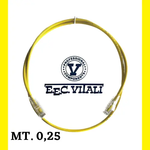 Patch cord slim UTP Cat.6A MT.0,25 LSZH giallo