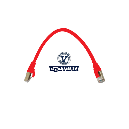 Patch cord S/FTP CAT.6A da MT.0,3 LSZH rosso